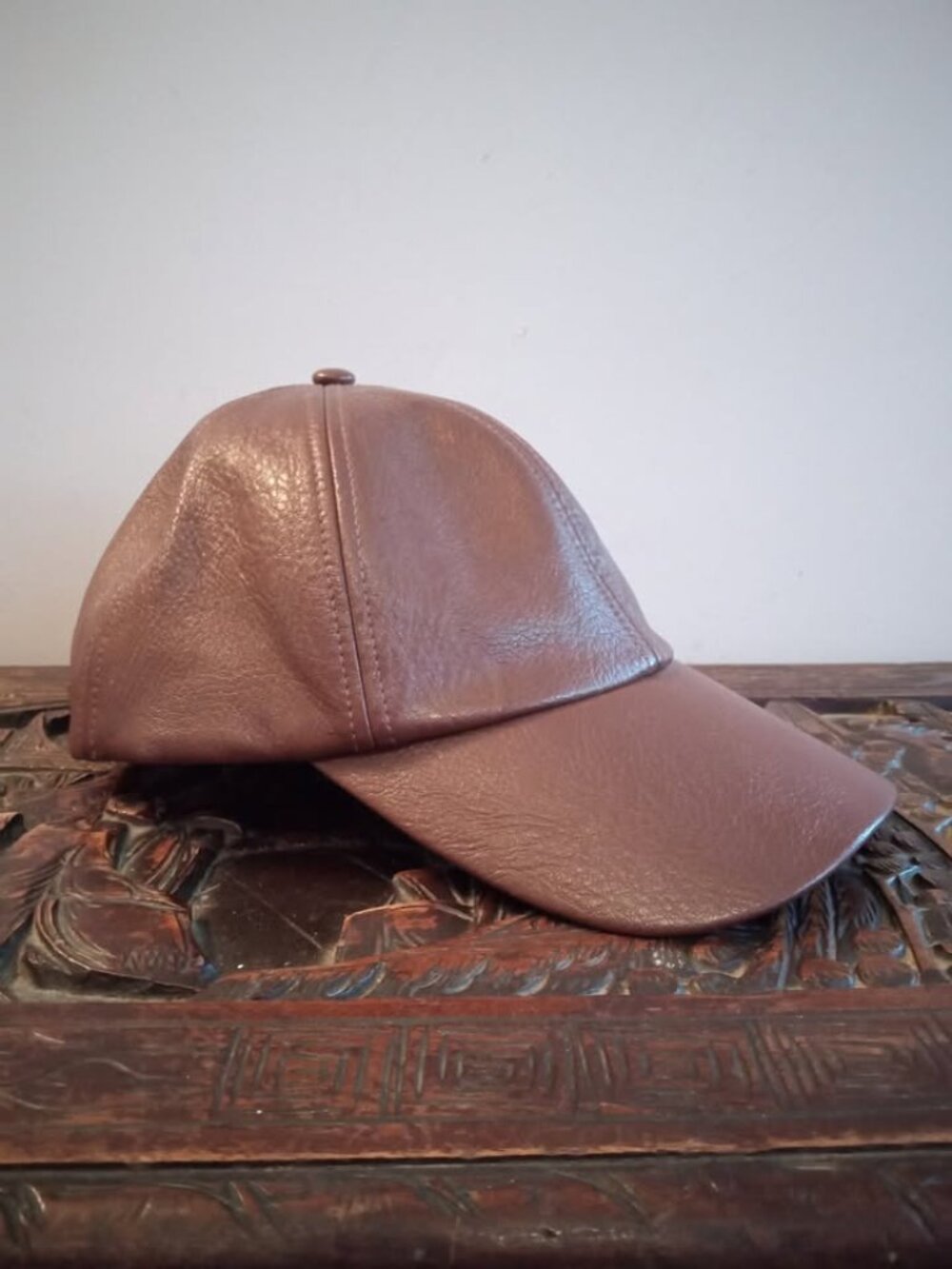 Faux Leather Wyeth Baseball Cap